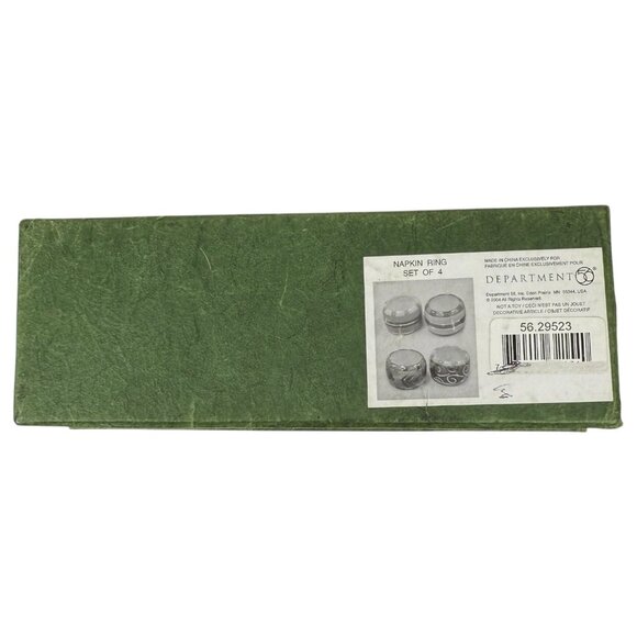 New Dept 56 Christmas Napkin Rings Candlelight Set Of 4 Ceramic Holiday 2004 - Picture 16 of 16